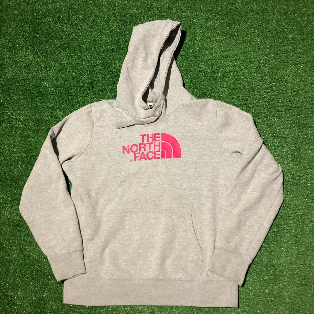 The North Face ladies hoodie 
grey/pink size L